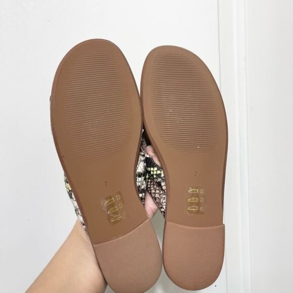 MADEWELL The Skyler Criss Cross Slide Sandal in Snake Embossed Leather Size 7 - Picture 7 of 10